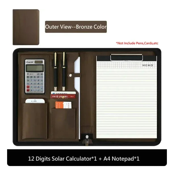 ELMAS Premium A4 Leather Padfolio & Organizer - Al Masam Stationery LLC