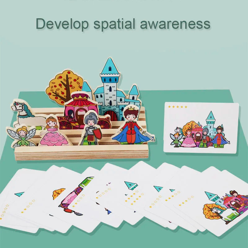 ELMAS Wooden Montessori Logical Thinking Shape Matching Toy - Al Masam Stationery LLC