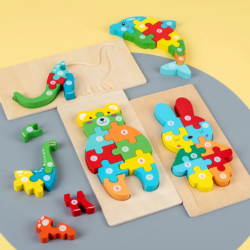 ELMAS Montessori Wooden Toddler Puzzles for Kids - Al Masam Stationery LLC
