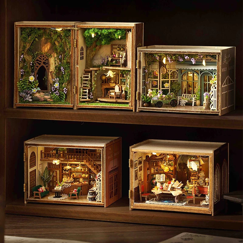 ELMAS Enchanting DIY Mini Dollhouse with LED Lights - Al Masam Stationery LLC