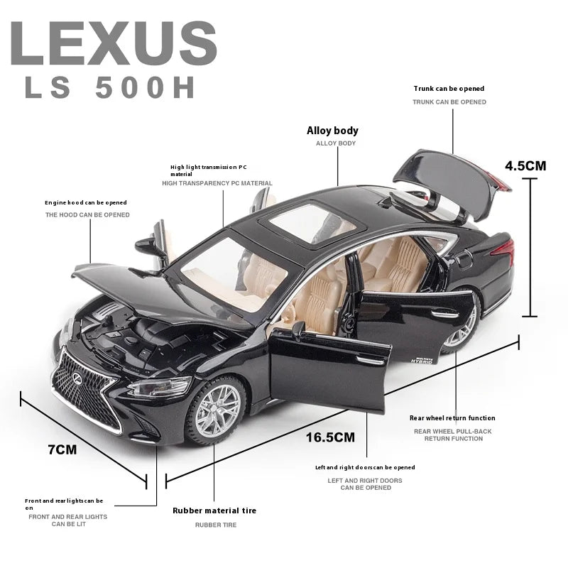 ELMAS 1:32 LEXUS LS500H Diecast Car Model with Sound & Light - Al Masam Stationery LLC