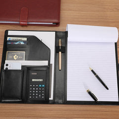 ELMAS Premium A4 Leather Padfolio & Clipboard Organizer