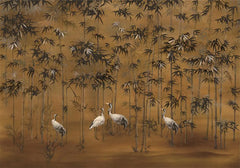 ELMAS Custom 3D Wallpaper Mural Bamboo Leaf Crane Decor - Al Masam Stationery LLC