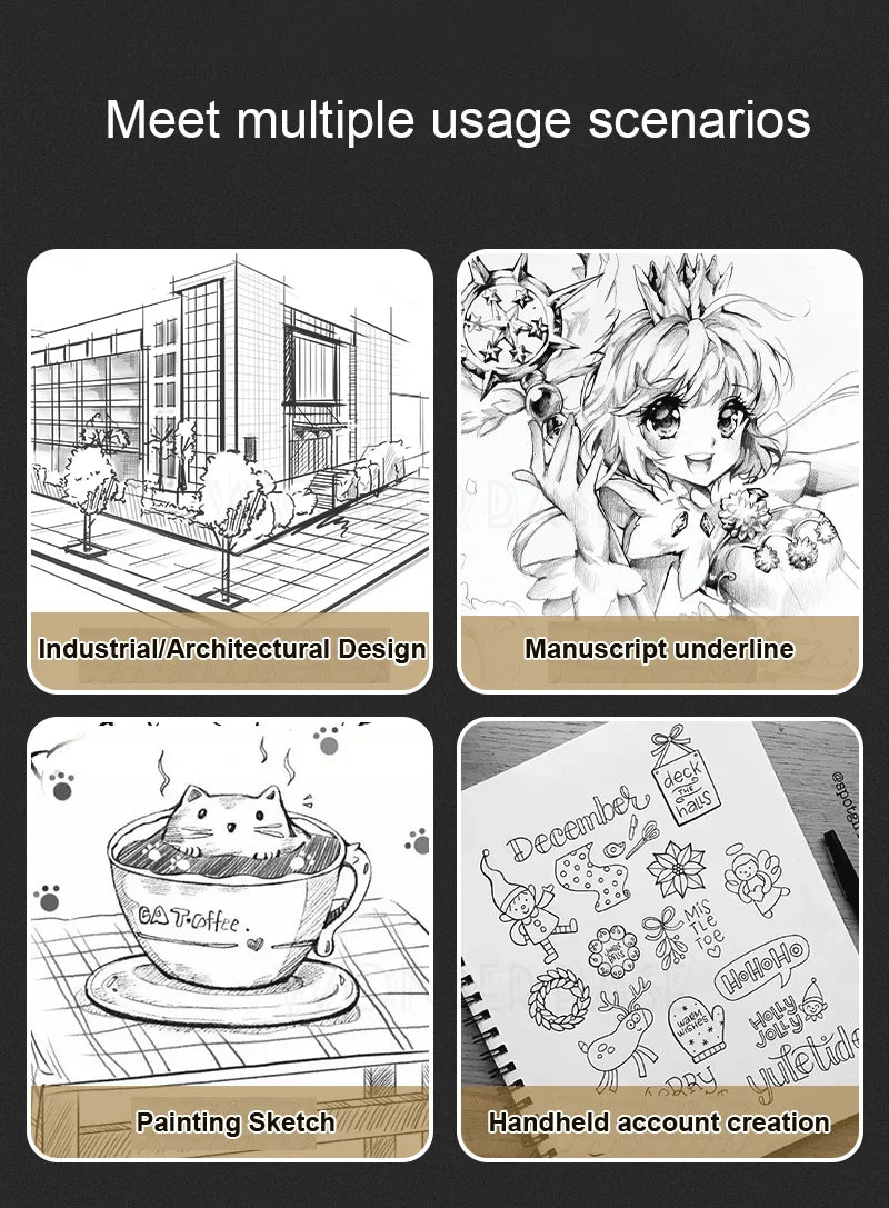 ELMAS 12 Nib Micron Ink Markers for Precision Art - Al Masam Stationery LLC