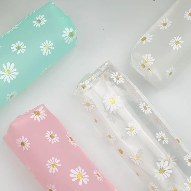 ELMAS Kawaii Daisy Transparent Pencil Case for Students - Al Masam Stationery LLC