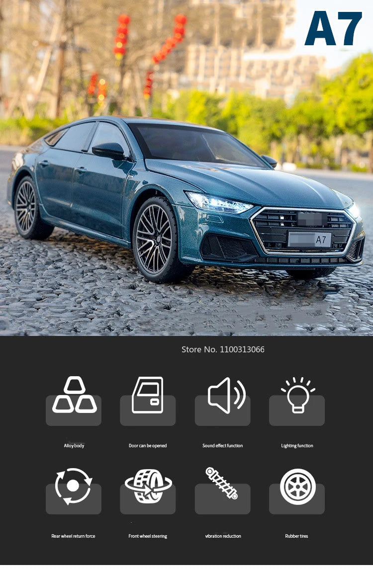 ELMAS 1/24 A7 Alloy Model Car Toys with Light Sound - Al Masam Stationery LLC