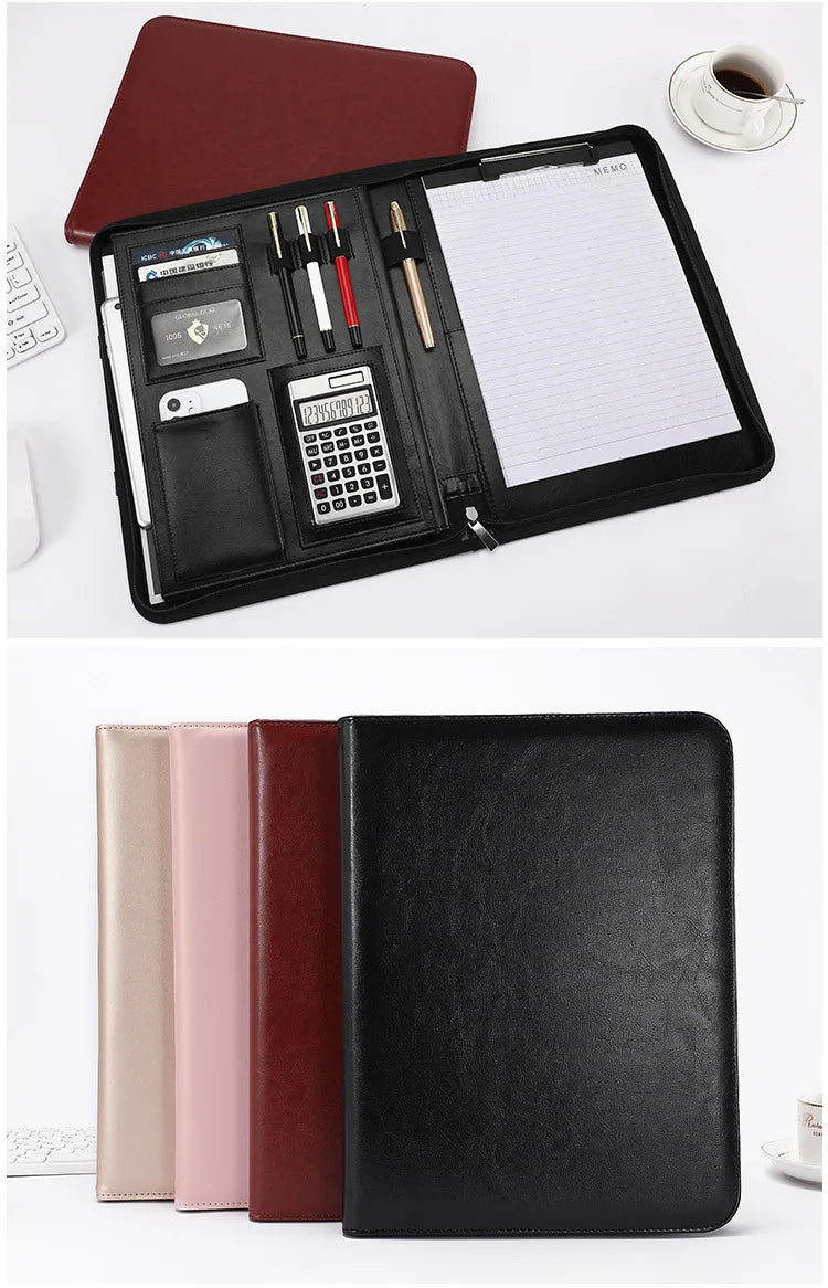 ELMAS Stylish A4 Leather Portfolio Organizer for Professionals - Al Masam Stationery LLC