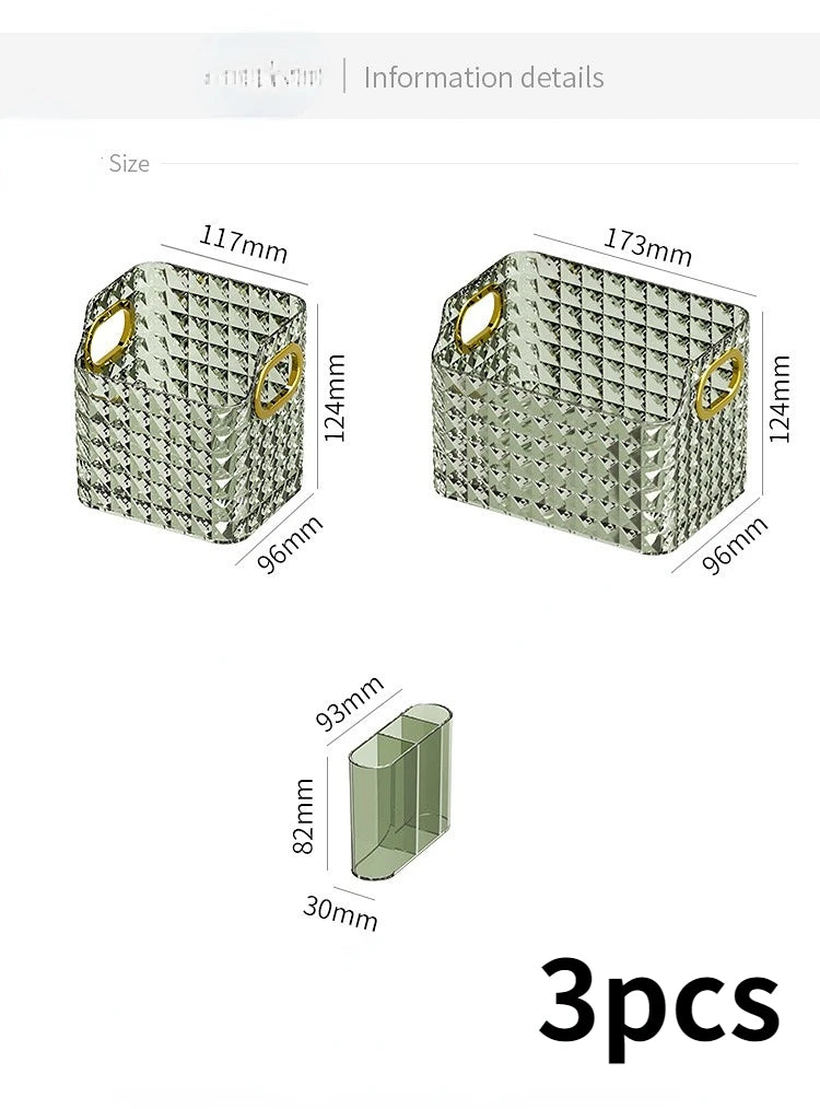 ELMAS Rectangular Desktop Acrylic Makeup Storage Box - Al Masam Stationery LLC