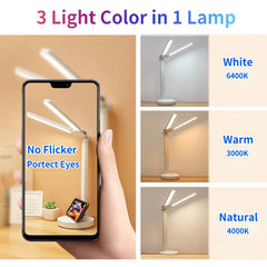 ELMAS Rechargeable LED Desk Lamp - Dimmable & Foldable Light