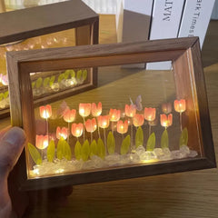 ELMAS 20PCS Tulip Nightlight Handmade Photo Frame Lamp