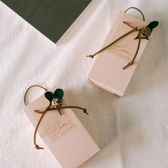 ELMAS Elegant Square Gift Bags With Artificial Flower - Al Masam Stationery LLC