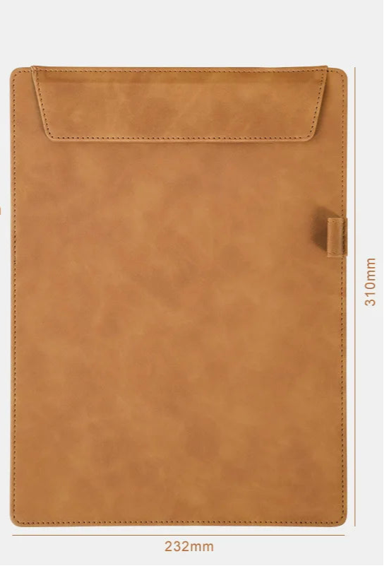 ELMAS Premium Leather A4 Clipboard Folder with Logo - Al Masam Stationery LLC