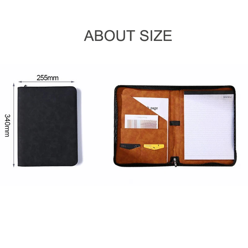 ELMAS Premium A4 Leather Padfolio & Clipboard Organizer - Al Masam Stationery LLC