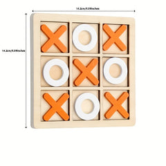 ELMAS Family Fun Wooden Tic Tac Toe Game Board