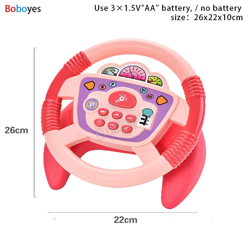 ELMAS Infant Shining Electric Steering Wheel Toy for Kids - Al Masam Stationery LLC