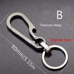 ELMAS Titanium Carabiner Keychain & Bottle Opener