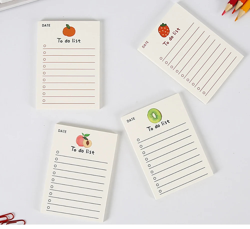 ELMAS Simple Memo Pad Tearable Kawaii Fruit Notes - Al Masam Stationery LLC