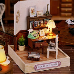 ELMAS Creative Wooden Dollhouse Kit for Kids' Fun