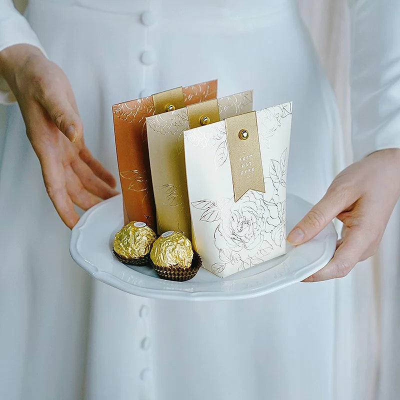 ELMAS Upscale Gilded Wedding Favor Candy Box Gift Bag - Al Masam Stationery LLC