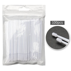 ELMAS Cotton Swab Organizer Bamboo Cover Acrylic Box