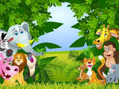 ELMAS Custom Photo 3D Cartoon Animal Wallpaper Kids Room - Al Masam Stationery LLC