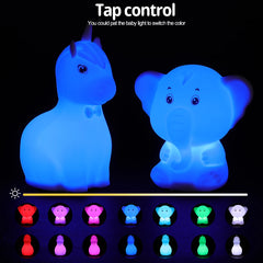 ELMAS Adorable Cat Night Light - 7-Color Touch Lamp