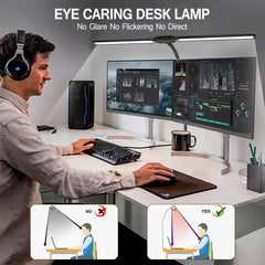 ELMAS Dimmable LED Desk Lamp with Dual/Single Head Design