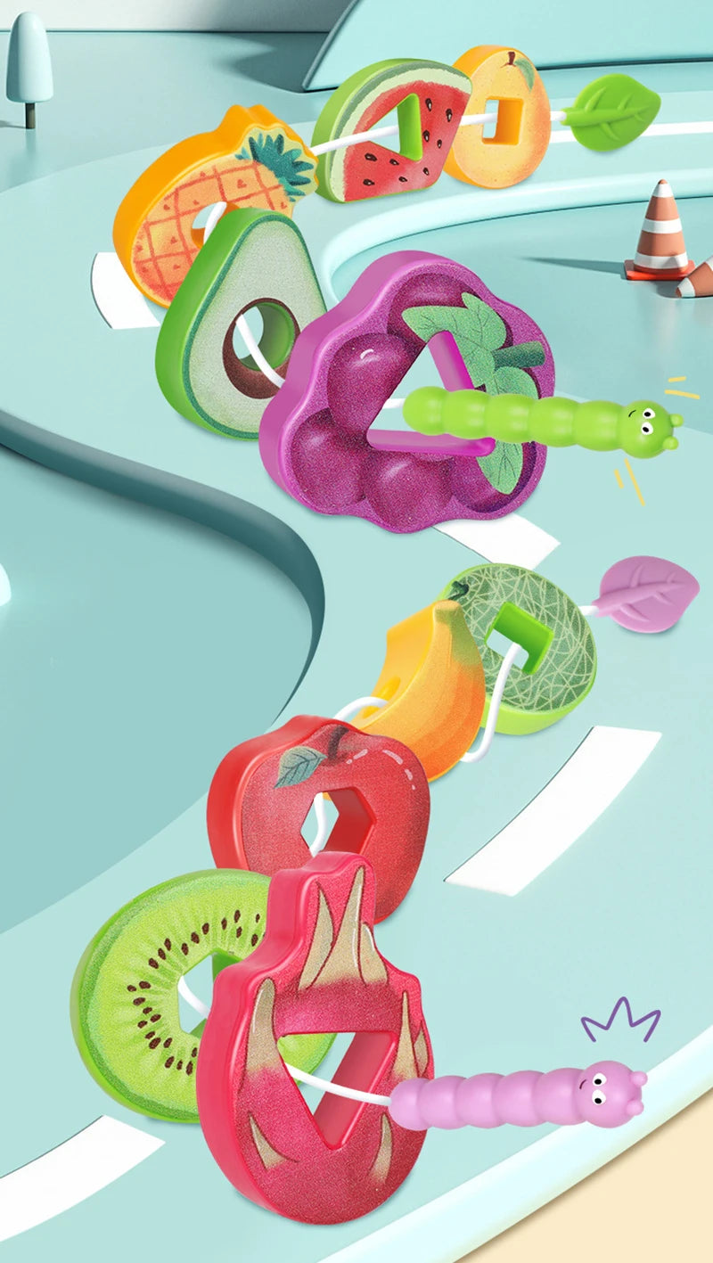 ELMAS Fruit Shape Montessori Threading Toys for Kids - Al Masam Stationery LLC
