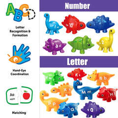 ELMAS Bilingual Dinosaur Alphabet Matching Toys