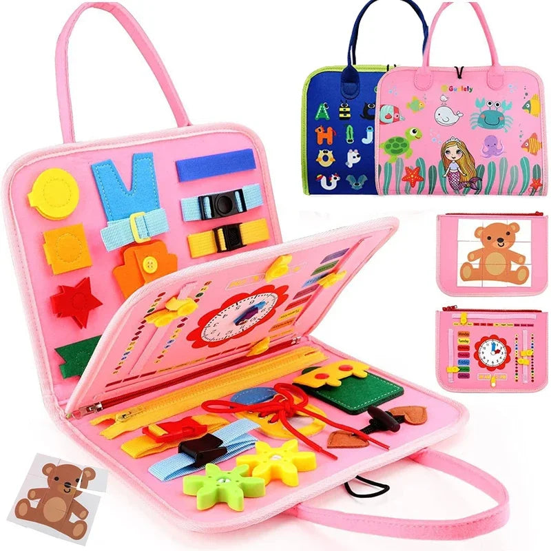 ELMAS: Montessori Kids Travel Toy Felt Activity Book - Al Masam Stationery LLC