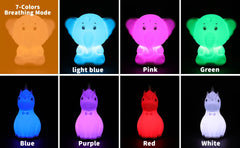 ELMAS Adorable Cat Night Light - 7-Color Touch Lamp