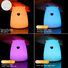 ELMAS Adorable Cat Night Light - 7-Color Touch Lamp