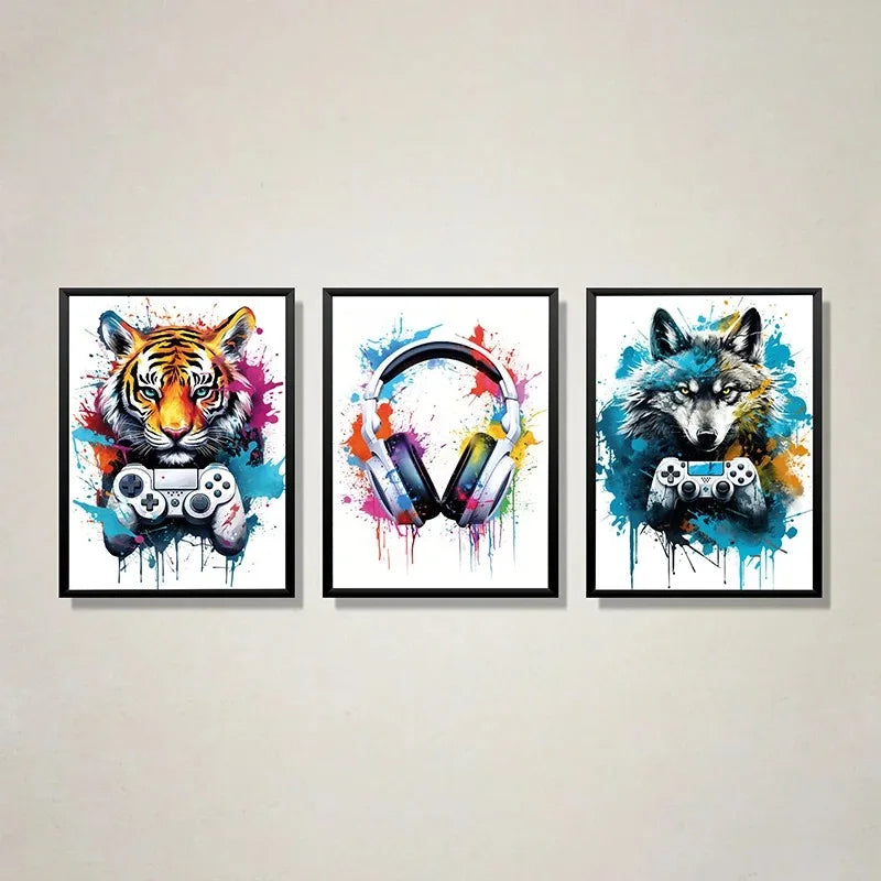 ELMAS Gaming Room Abstract Canvas Art for Kids - Al Masam Stationery LLC