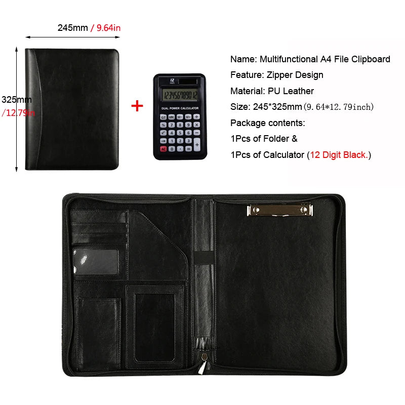 ELMAS Premium PU A4 Business Folder & Organizer - Al Masam Stationery LLC