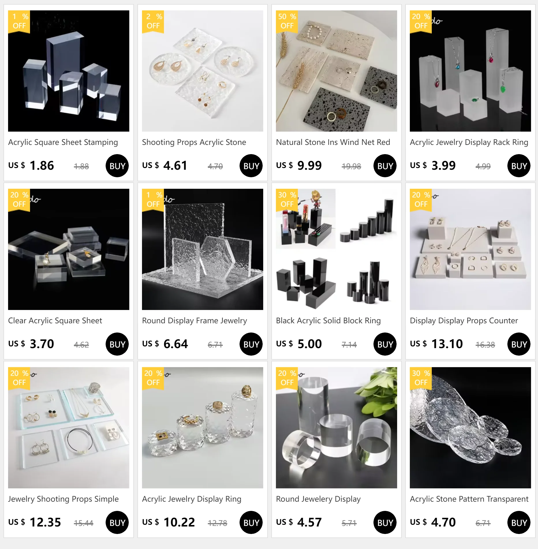 ELMAS Acrylic Blocks Jewelry Holder Display Stand Rack - Al Masam Stationery LLC