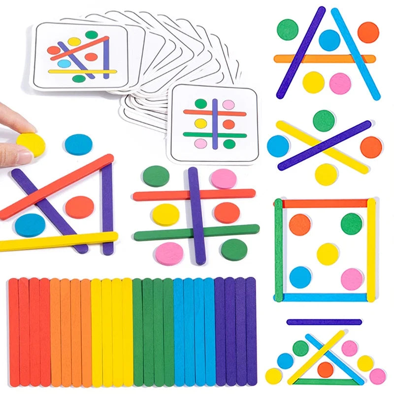 ELMAS Kids Rainbow Stick Puzzle Montessori Toys Set - Al Masam Stationery LLC