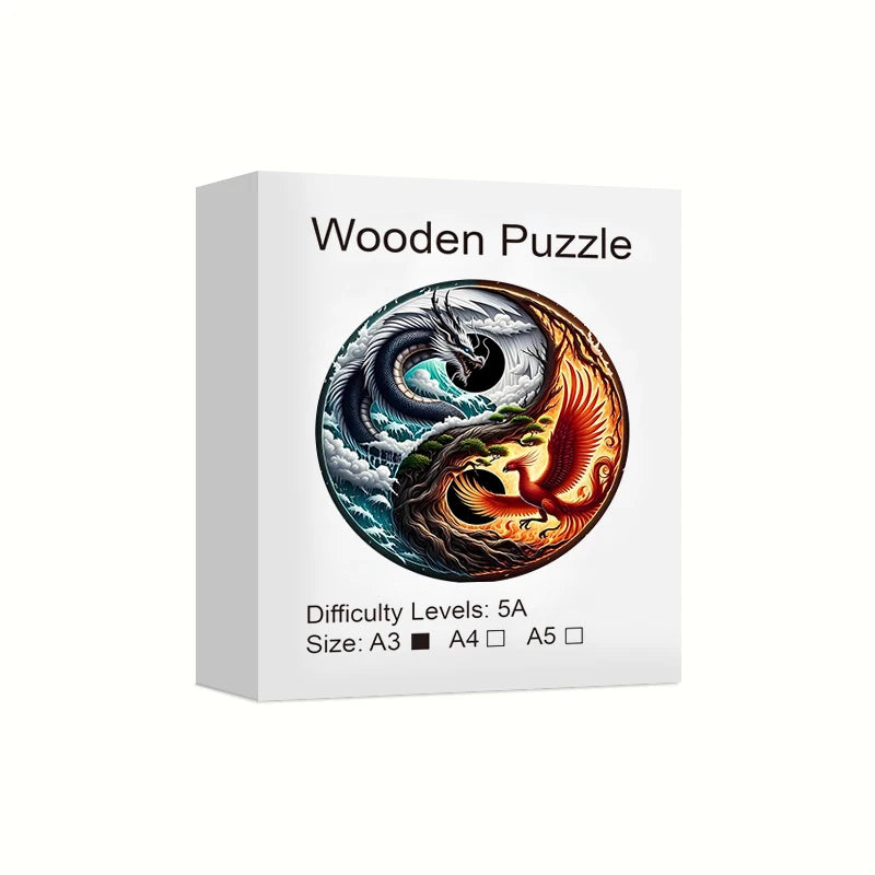 ELMAS Dragon and Phoenix Theme Wooden Puzzle Gift - Al Masam Stationery LLC