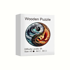 ELMAS Dragon and Phoenix Theme Wooden Puzzle Gift - Al Masam Stationery LLC