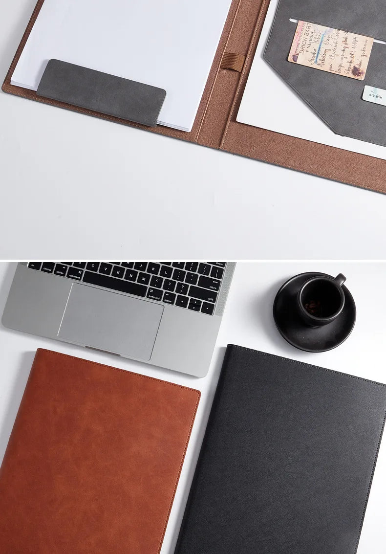 ELMAS Executive A4 Leather Padfolio Organizer Clipboard - Al Masam Stationery LLC