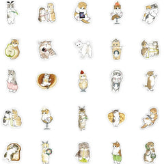 ELMAS 10/30/50PCS Cute Kitten Stickers For Luggage