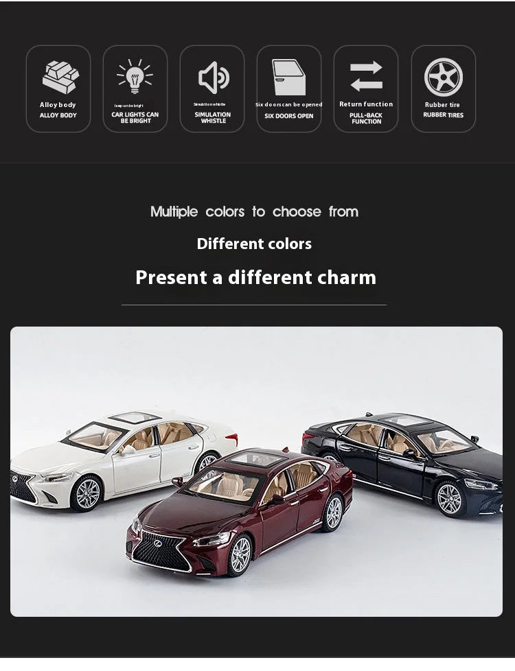 ELMAS 1:32 LEXUS LS500H Diecast Car Model with Sound & Light - Al Masam Stationery LLC