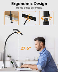 ELMAS Flexible LED Desk Lamp with Stepless Dimming & Eye Care