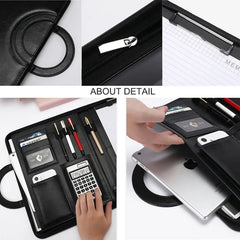 ELMAS Stylish A4 Leather Portfolio Organizer for Professionals - Al Masam Stationery LLC