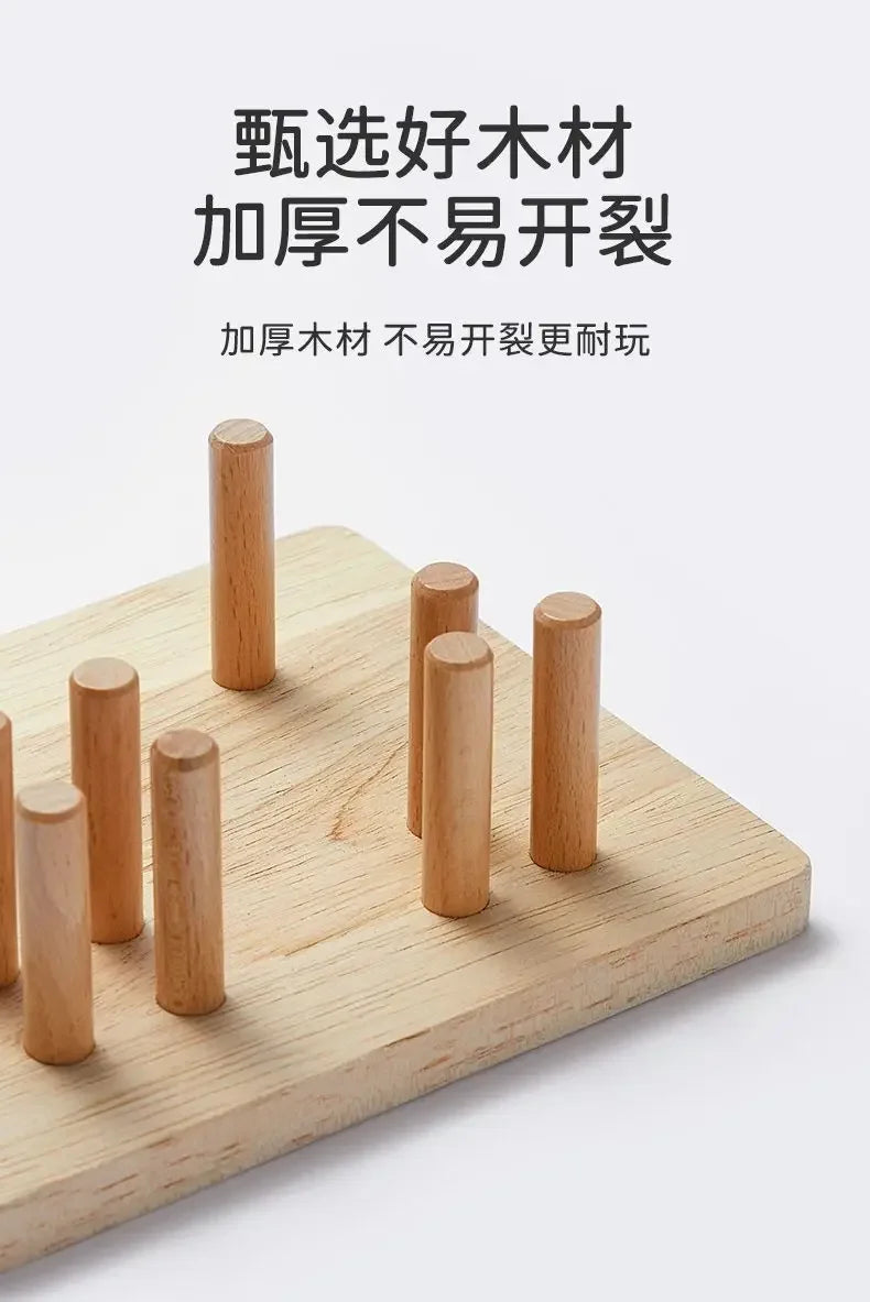 ELMAS Montessori Wooden Sorting Stacking Puzzle for Kids - Al Masam Stationery LLC