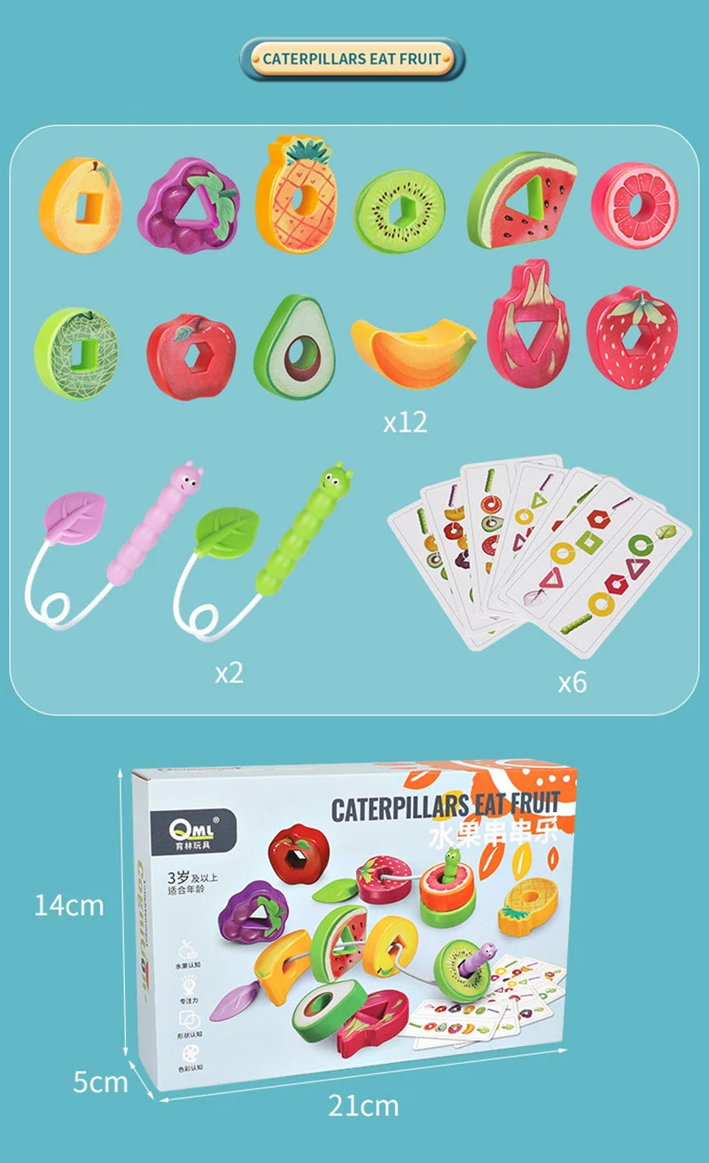 ELMAS Fruit Shape Montessori Threading Toys for Kids - Al Masam Stationery LLC