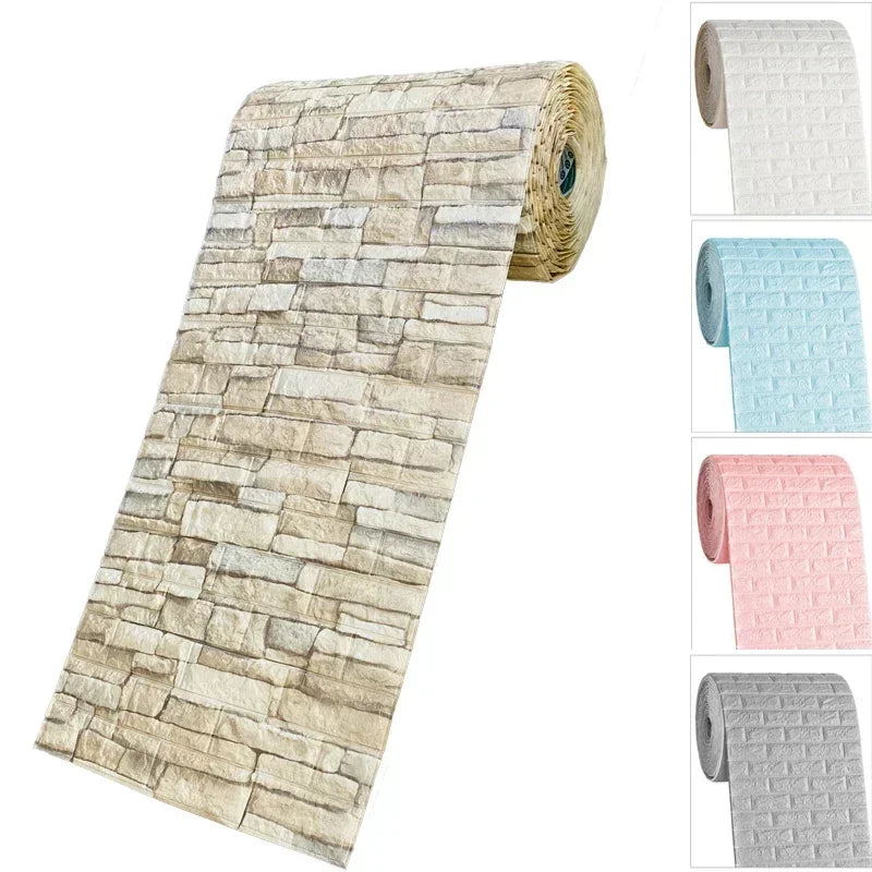 ELMAS 1m 3D Faux Brick Wall Stickers for Home Decor - Al Masam Stationery LLC