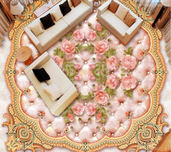 ELMAS Beibehang Rose Soft Marbles Custom Floor Tile 3D - Al Masam Stationery LLC