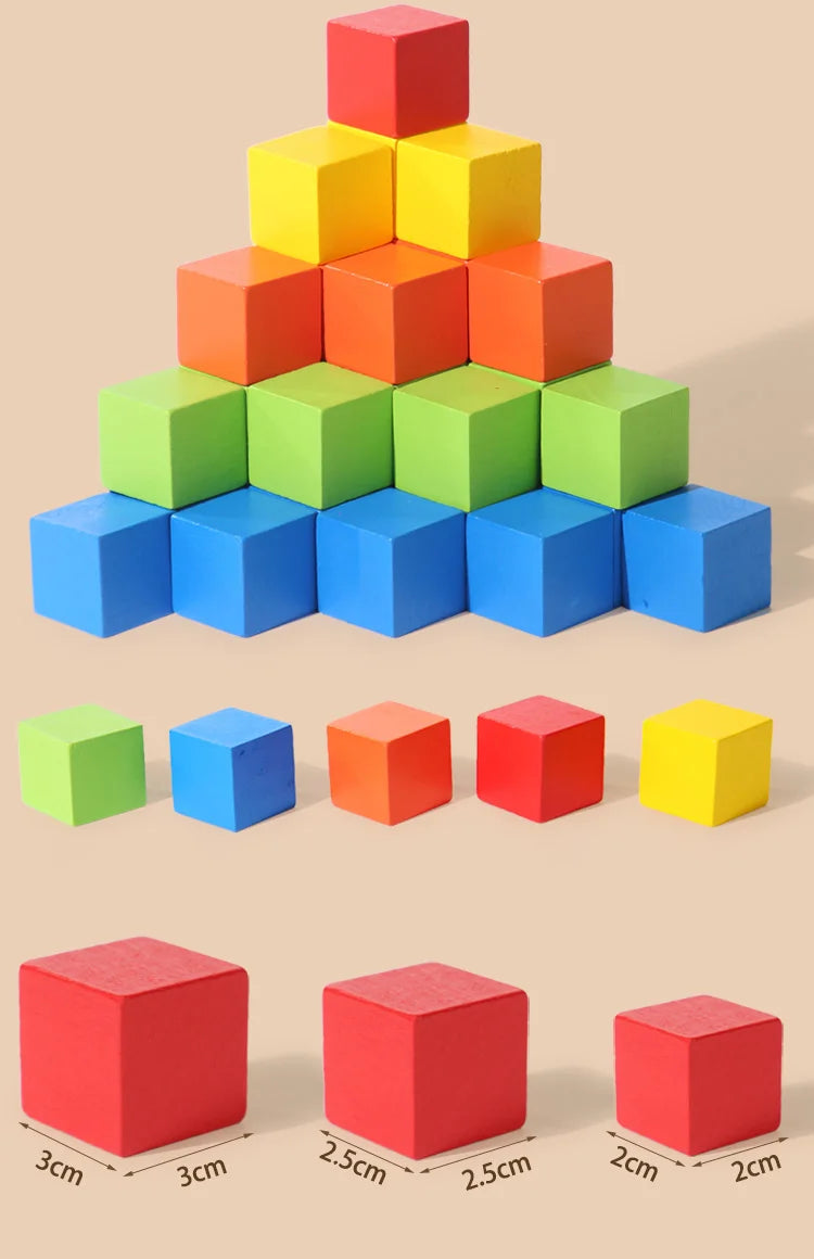 ELMAS Colorful Wooden Building Blocks for Kids - Al Masam Stationery LLC