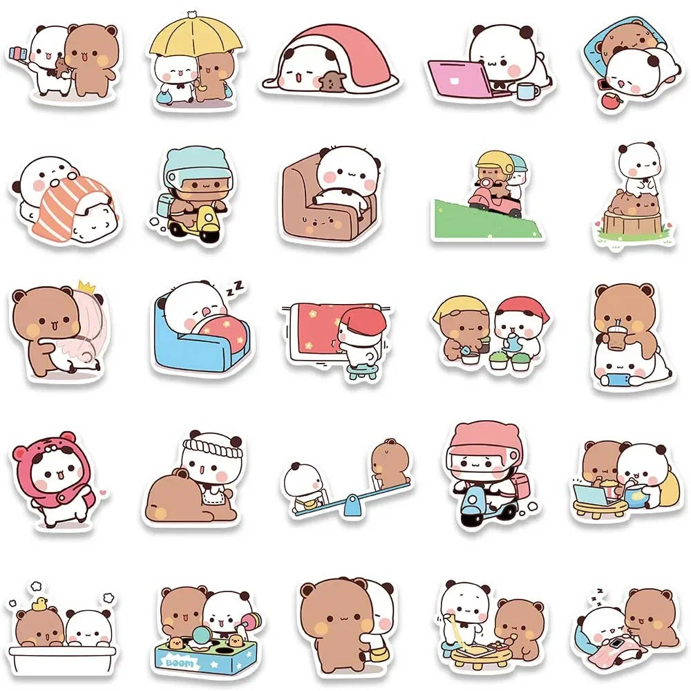 ELMAS 50pcs Bubu and Dudu Cute Bear DIY Stickers - Al Masam Stationery LLC