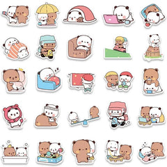 ELMAS 50pcs Bubu and Dudu Cute Bear DIY Stickers